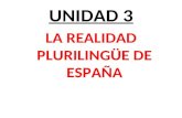 UNIDAD 3 LA REALIDAD PLURILINGÜE DE ESPAÑA. Lenguas oficiales de España GALLEGO EUSKERA ESPAÑOL (CASTELLANO) CATALÁN.