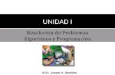 M.Sc. Joseph A. Bastidas Resolución de Problemas Algoritmos y Programación UNIDAD I.