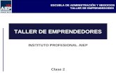 ESCUELA DE ADMINISTRACIÓN Y NEGOCIOS TALLER DE EMPRENDEDORES INSTITUTO PROFESIONAL AIEP Clase 2.