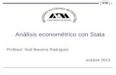 F. VELA / J. F. ISLAS / Análisis econométrico con Stata Profesor: Noé Becerra Rodríguez octubre 2013 1.