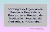 IV Congreso Argentino de Farmacia Hospitalaria Errores en el Proceso de Medicación. Hospital de Pediatría J. P. Garrahan. Farmacéutica Graciela Calle Farmacéutica.