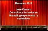 2012 una año de experiencias y marketing experiencial por josé cantero