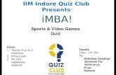 iMBA  Sports & Video Games quiz Prelims - IIMI quiz club