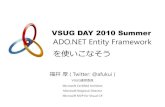 VSUG Day 2010 Summer - Using ADO.NET Entity Framework