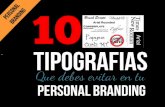 10 tipografias que debes evitar en tu personal branding.