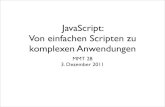JavaScript: Von einfachen Scripten zu komplexen Anwendungen