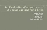 A Comparison of 2 Social Bookmarking Sites