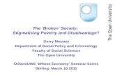 The 'Broken' Society: Stigmatising Poverty and Disadvantage? - Gerry Mooney