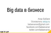 Big data в бизнесе (Анар Бабаев, 05.03.2014)