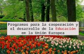 Programas para la cooperación y el desarrollo de la Educación en la Unión Europea.