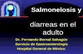 Salmonelosis y Dr. Fernando Bernal Sahagún Servicio de Gastroenterología Hospital General de México. diarreas en el adulto.