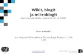 Wikit, blogit ja mikroblogit