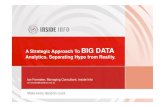 Australian CIO Summit 2012: A Strategic Approach To BIG DATA Analytics. Separating Hype from Reality by Ian Forrester
