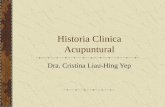 Historia Clinica Acupuntural Dra. Cristina Liau-Hing Yep.