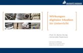Prof. Dr. Bardo Herzig, Universität Paderborn: Wirkungen digitaler Medien im Unterricht