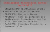 Indicadores financieros dentro de la NIIF UNIVERSIDAD TECNOLÓGICA ECOTEC AUTOR: Carlos Parra Briones PROFESOR: Marjorie Noboa ABSTRACT: Como se reflejan.