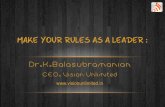Make your own rules as a Leader