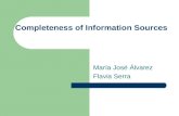 Completeness of Information Sources María José Álvarez Flavia Serra.