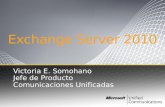Exchange Server 2010 Victoria E. Somohano Jefe de Producto Comunicaciones Unificadas.