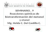 SEMINARIO_ 9 Reacciones químicas de biotransformación del metanol y etanol Mg. Helda C. Del Castillo C.