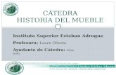 CÁTEDRA HISTORIA DEL MUEBLE Profesora: Laura Oliveto Instituto Superior Esteban Adrogue Ayudante de Cátedra: Elida Solís.