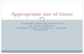 Use of tense in academic and research writings