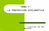 1 TEMA 7. LA PROTECCIÓN DIPLOMÁTICA (Lección 16 del Manual)