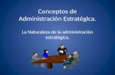 Conceptos de Administración Estratégica. La Naturaleza de la administración estratégica.