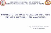 GOBIERNO REGIONAL DE AYACUCHO DIRECCION REGIONAL DE ENERGIA Y MINAS PROYECTO DE MASIFICACION DEL USO DE GAS NATURAL EN AYACUCHO Ing. Juan Uriel Ramos Alarcón.