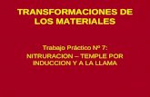 TRANSFORMACIONES DE LOS MATERIALES Trabajo Práctico Nº 7: NITRURACION – TEMPLE POR INDUCCION Y A LA LLAMA.