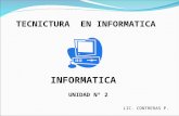 TECNICTURA EN INFORMATICA UNIDAD Nº 2 INFORMATICA LIC. CONTRERAS P.