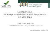 Experiencias de Responsabilidad Social Empresaria en Mendoza Gustavo Baldoni Director de VALOS – Responsabilidad Empresaria Villa La Angostura, Mayo 9,