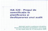ISA 320 Pragul de Semnificatie in Audit