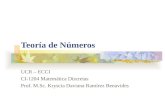 Teoría de Números UCR – ECCI CI-1204 Matemática Discretas Prof. M.Sc. Kryscia Daviana Ramírez Benavides.
