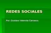 REDES SOCIALES Por: Gustavo Valencia Carrasco.. Indice. Definición. Definición. Historia. Historia. Principales redes sociales. Principales redes sociales.