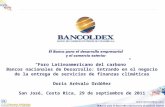 Foro Latinoamericano del carbono Bancos nacionales de Desarrollo: Entrando en el negocio de la entrega de servicios de finanzas climáticas Doris Arévalo.