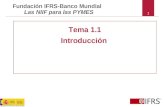 1 Fundación IFRS-Banco Mundial Las NIIF para las PYMES Tema 1.1 Introducción.