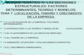 Prof. Dr. Daniel García Bravo BLOQUE TEMÁTICO IV: LAS DECISIONES ESTRUCTURALES: FACTORES DETERMINANTES, TEORÍAS Y MODELOS. TEMA 7: LOCALIZACIÓN, TAMAÑO.