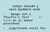 Erbyn diwedd y wers,byddwch wedi dysgu sut i ffurfior ferf ir – mynd yn yr amser presennol ysgrifennu stori fer.