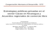 Cooperación Alemana al Desarrollo - GTZ Estrategias públicas-privadas en el sector Cacao en Nicaragua y Acuerdos regionales de comercio libre Presentación.