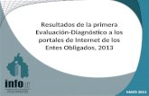 Resultados de la primera Evaluación-Diagnóstico a los portales de Internet de los Entes Obligados, 2013 M AYO 2013.