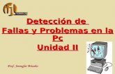Detección de Fallas y Problemas en la Pc Unidad II Prof. Jennyfer Briceño.