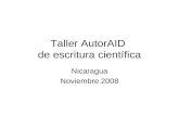 Taller AutorAID de escritura científica Nicaragua Noviembre 2008.