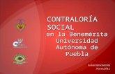 CONTRALORÍA SOCIAL en la Benemérita Universidad Autónoma de Puebla.