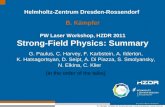 B. Kämpfer | Institut für Strahlenphysik | Hadronenphysik |  Helmholtz-Zentrum Dresden-Rossendorf B. Kämpfer PW Laser Workshop, HZDR 2011 Strong-Field.