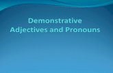 Demonstrative Adjectives Adjectives describe a noun.