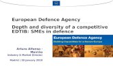 Depth and diversity of a competitive EDTIB: SMEs in defence European Defence Agency Arturo Alfonso - Meiriño Industry & Market Director Madrid | 28 January.