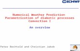 1 Peter Bechtold and Christian Jakob Numerical Weather Prediction Parametrization of diabatic processes Convection I An overview.