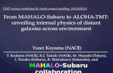 Yusei Koyama (NAOJ) From MAHALO-Subaru to ALOHA-TMT: unveiling internal physics of distant galaxies across environment T. Kodama (NAOJ), K.I. Tadaki (NAOJ),