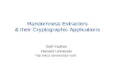 Randomness Extractors & their Cryptographic Applications Salil Vadhan Harvard University salil.